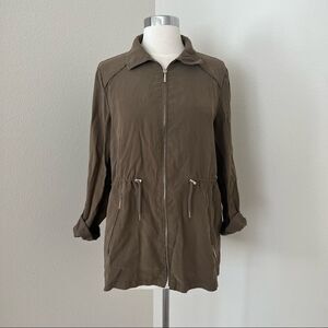 Zara basic Olive green utility jacket coat M